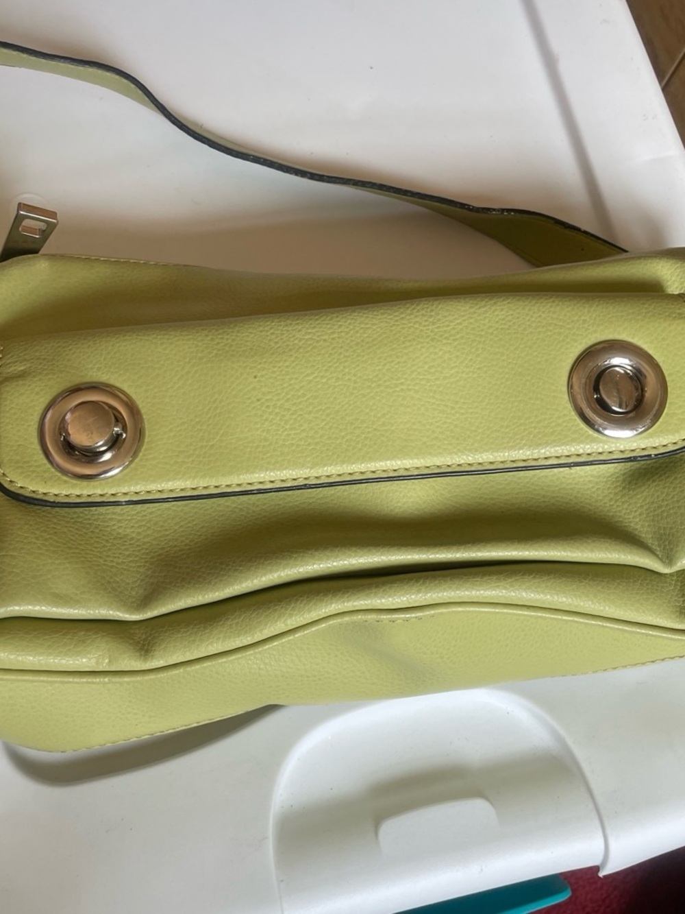 SOLD~Lime Green Leather Shoulder Bag